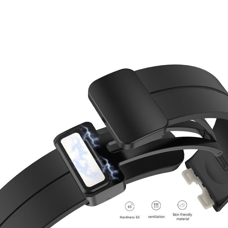 Correa de silicona para reloj inteligente Huawei Band 8, repuesto de pulsera suave, hebilla magnética, accesorios