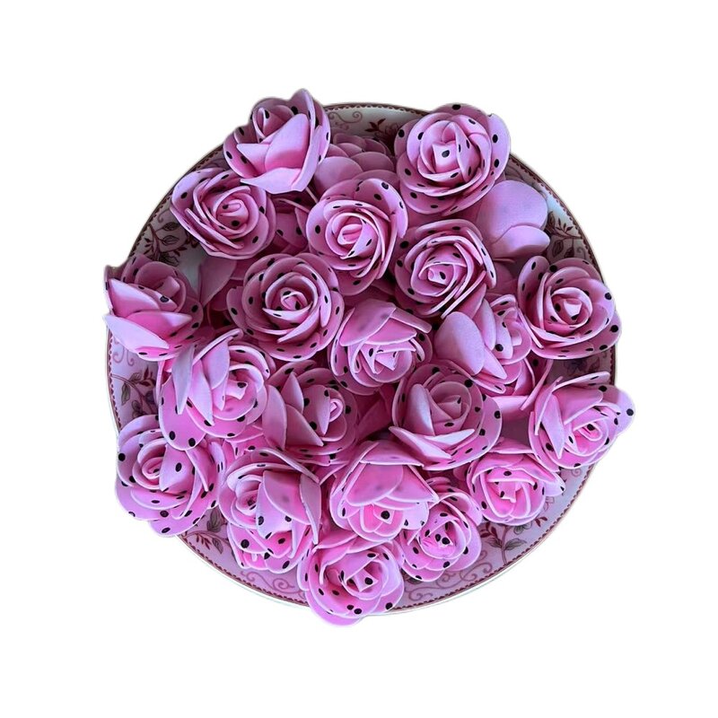 100/200 Buah 3.5Cm Dot Busa Mawar untuk Beruang Bunga Buatan Diy Kotak Hadiah Pernikahan Dekoratif Natal Dekorasi Rumah