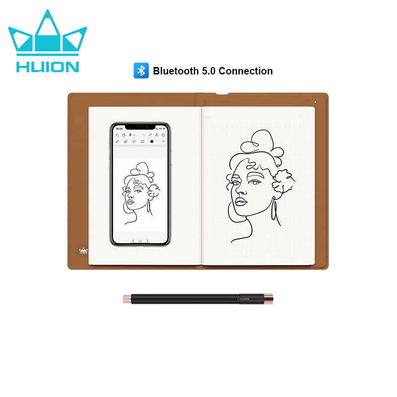 Huion Hinweis Smart Notebook Wireless Grafiken Tablet 50 Seiten A5 Notizblock Elektronische Schreiben Pad Unterstützung iOS ipadOS Android Gerät