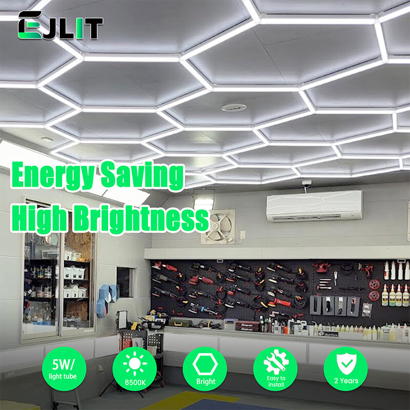 LED Tubo Honeycomb Iluminação de teto, Garagem Luz, Hexágono Luzes Lâmpada, Auto Car Body Repair, 110V-240V