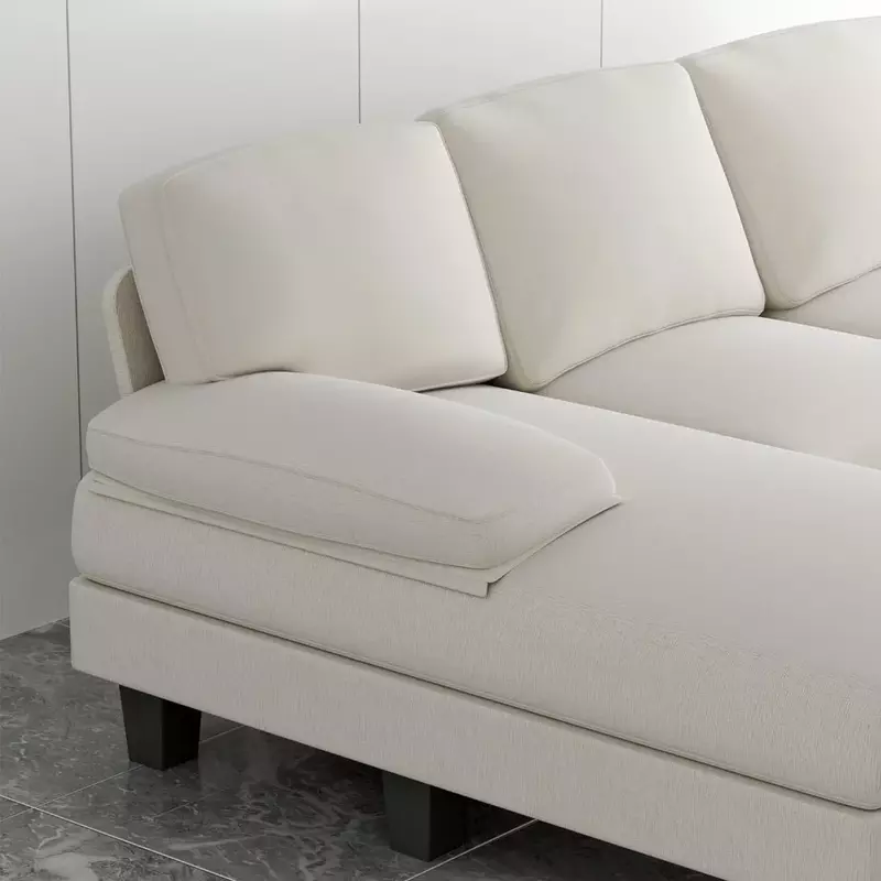 Sofa Sofa multifungsi, Set furnitur ruang tamu bentuk U kain Modern, Sofa tidur dengan bagian 4 kursi