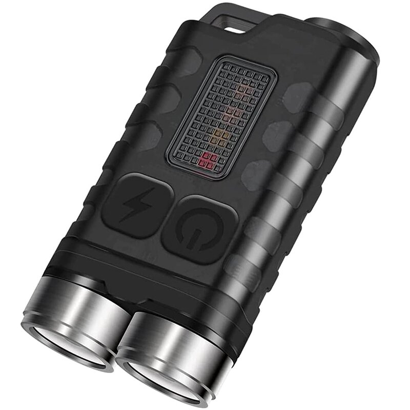 1 шт., 900 люмен, фонарик для ключей с боковым фонарем, водонепроницаемый магнитный черный фонарик IP65
