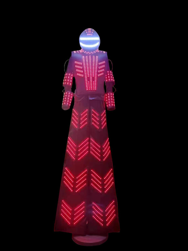 Robot andador con zancos LED para hombre, disfraz con iluminación Cannival, ideal para actuaciones en escenario y eventos