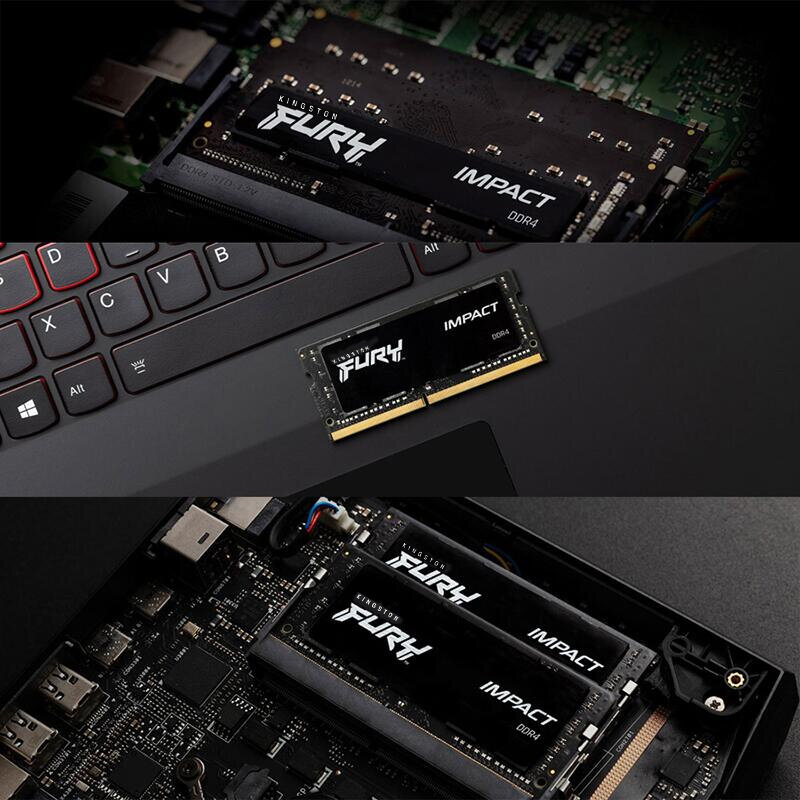 Kingston-RAM FURY Impact DDR4, 32, 16, 8GB, 3200MHz, 2400, 2666MHz, Memória SODIMM, 260Pin, PC4-19200, 21300, 25600, Notebook RAM