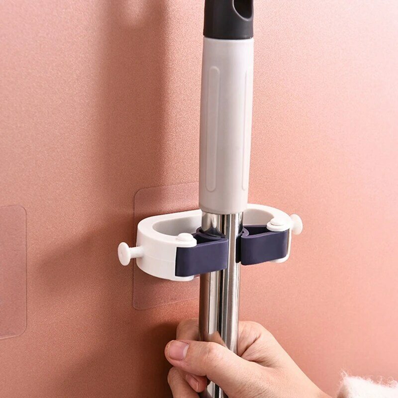 Wall Mounted Mop Holder Brush Broom Hanger Seamless Clamp Clip Accessory Drop shipping