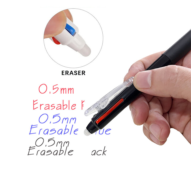 크리에이티브 멀티 컬러 펜 세트, 0.5mm 지우개 젤 펜, 매직 잉크, 3 색 리필, 세탁 가능 핸들, 사무실 학교 문구
