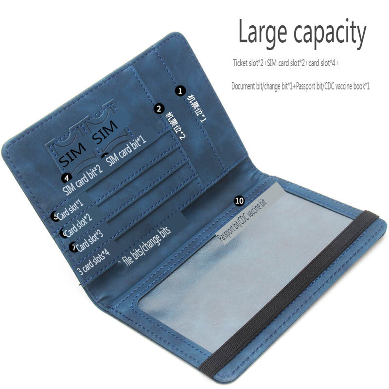 女性と男性のためのイミテーションレザーカードケース,旅行書類を保護するためのカードホルダー