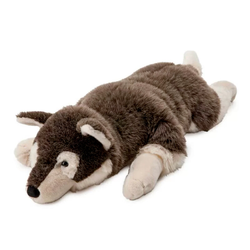 Gigantyczny pluszowy pies rasy Husky poduszka na ciało wypchana zabawka zwierzę miękki futrzany 45 "Jumbo wypchane zwierzę