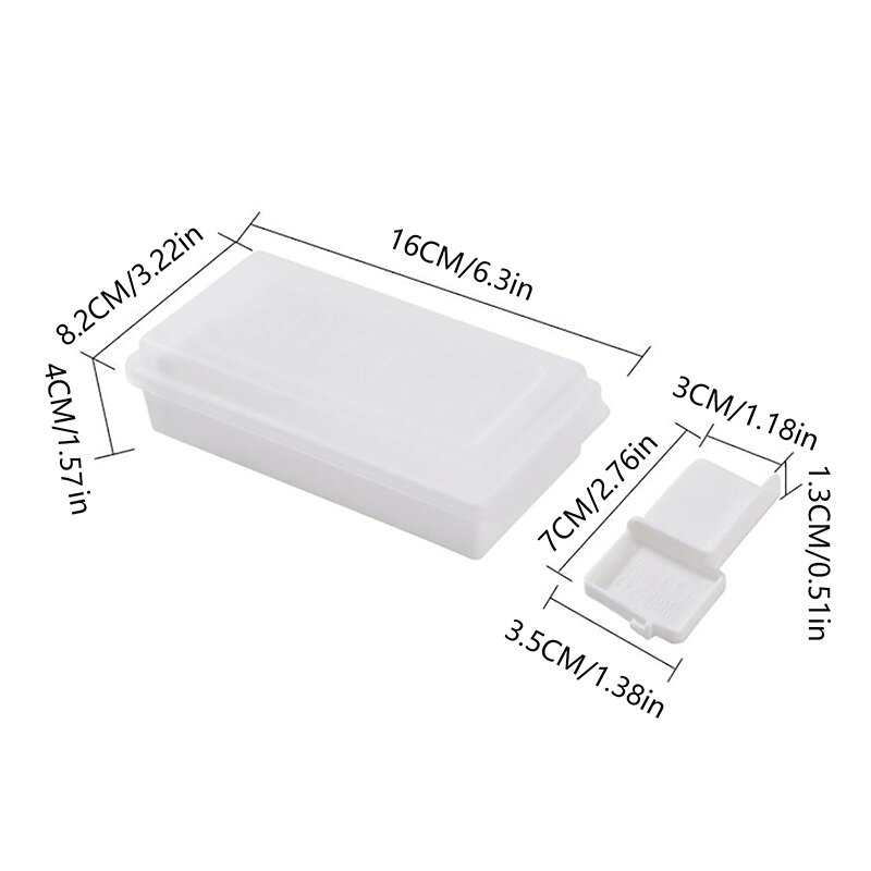 Caixa de armazenamento de manteiga plástica com capa Dustproof e faca de corte, fresco-Mantendo a caixa, geladeira, pode ser armazenado na geladeira