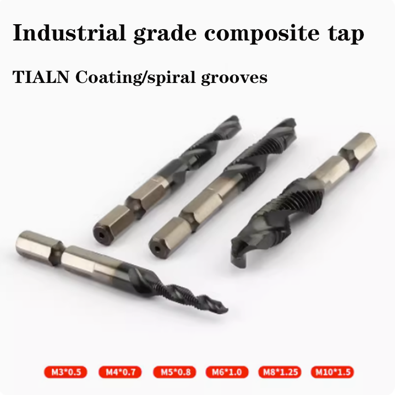 Super industrial grade stainless steel tap hexagon shank drilling and tapping integrated high-speed steel composite tap