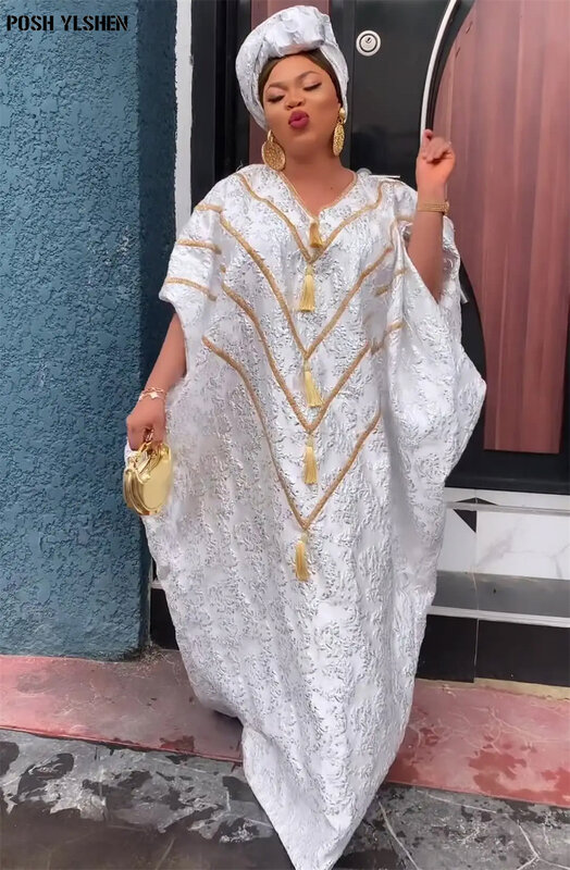 Vestido africano de lujo para mujer, Túnica de Ramadán Abaya Dubai, Nigeria musulmana, fiesta de boda tradicional, Boubou Bazin Riche, 2024