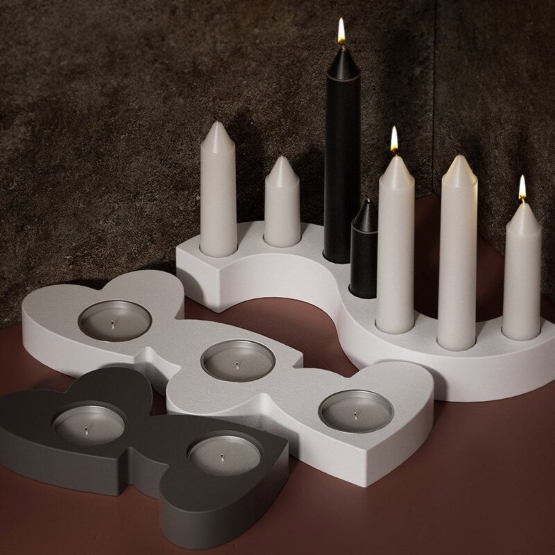 Molde para portavelas con forma corazón, candelabro corazón amor, molde silicona para decoración del hogar