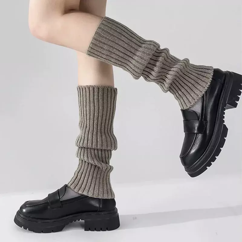 جورب لوليتا منسوج ياباني للنساء ، حذاء ساق قدم ، جوارب صوف طويلة ، تدفئة ، أساور رقبة Y2K دافئة ، غطاء ساق ، شتاء ، خريف