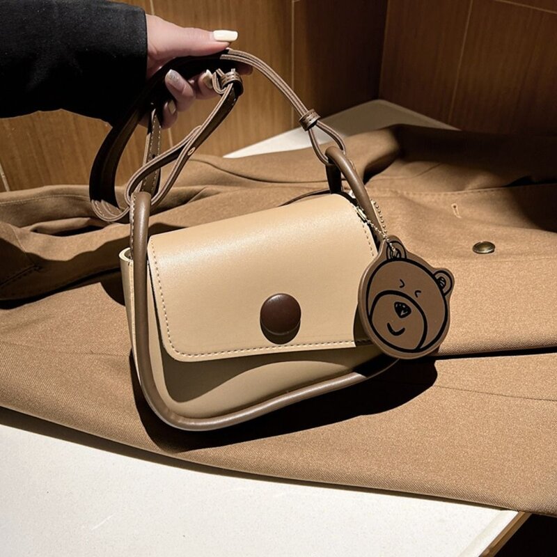 Tas bahu PU wanita, dompet tas selempang serbaguna kapasitas besar mode baru