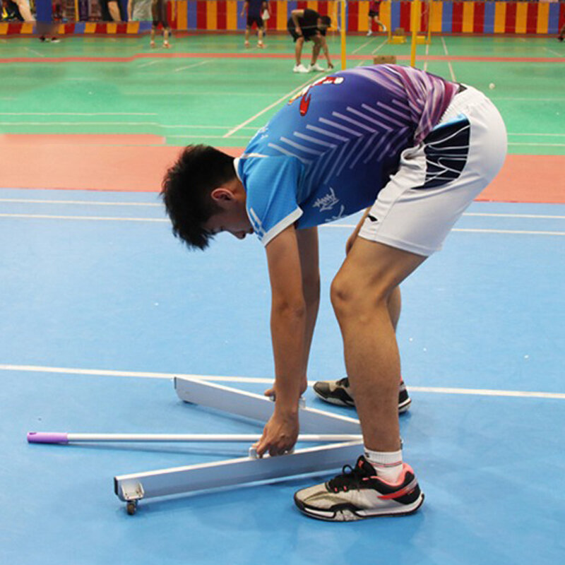 Portátil Dobrável 360 Graus Badminton Peteca Bola Pegando Máquina de Aço Inoxidável Colete Sweeper Trainer Sem Necessidade Stoop