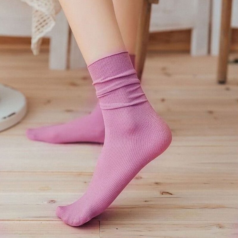Calcetines finos para hombre y mujer, calcetines Harajuku acanalados Color sólido, transpirables, resistentes a los