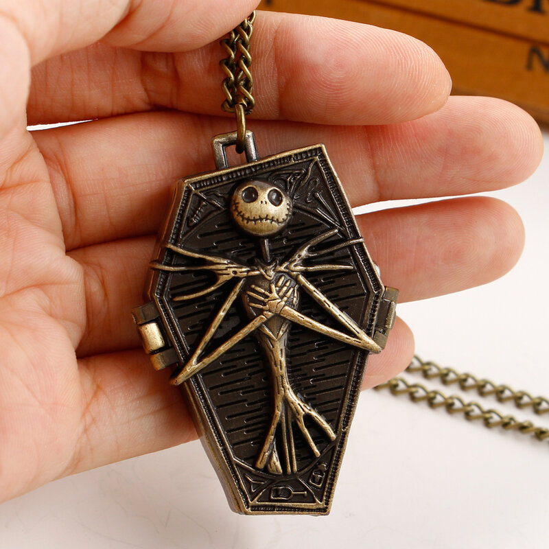 Orologio da tasca con Design a scheletro irregolare collana antica retrò regalo di natale di Halloween per uomo donna amici reloj de bolsillo