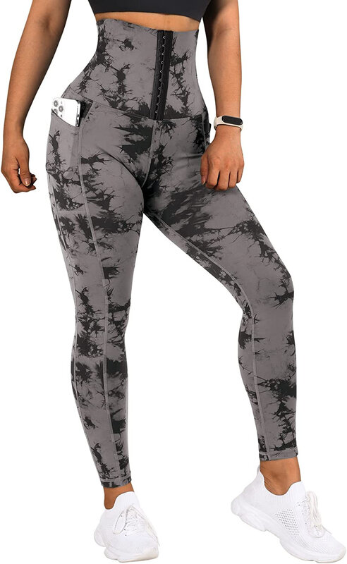 Леггинсы с карманами, женские спортивные штаны для йоги в европейском и американском стиле, теплые градиентные женские повседневные брюки