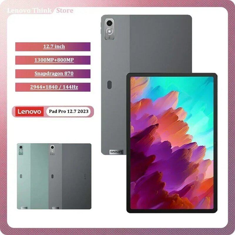 Оригинальный Планшет Lenovo Xiaoxin Pad Pro 12,7, 2023 дюйма, Snapdragon 870, 144 Гц, 8 ГБ, 128 ГБ, 256 ГБ, Android 13