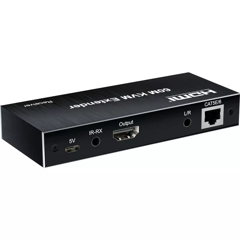HDMI KVM Extender Over Ethernet Cable, Suporte a Switch Ethernet RJ45, USB, Mouse, Teclado, Loop IR, PS3, PS4, Xbox, PC, TV, Cat5e, 6, 60m