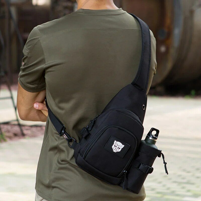 Нейлоновые мужские сумки-слинги в стиле милитари для бутылок с водой, Высококачественная многофункциональная сумка-мессенджер через плечо, рюкзак, нагрудная сумка