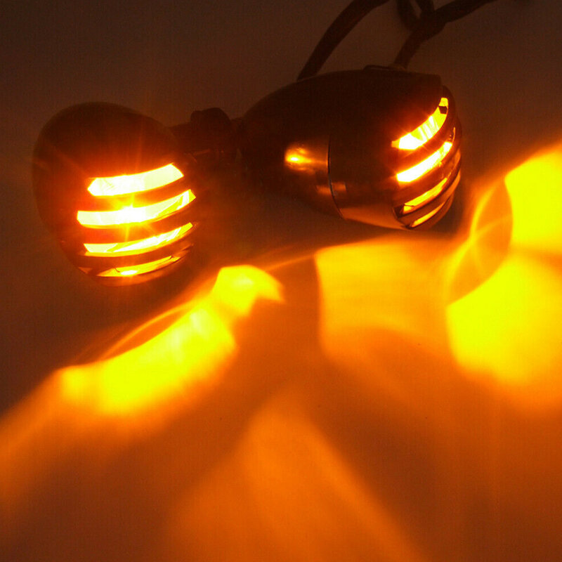 4 قطعة دراجة نارية كروم خمر نمط العنبر لمبة بدوره إشارة الوامض ضوء مؤشر صالح لهوندا سوزوكي كاواساكي ياماها