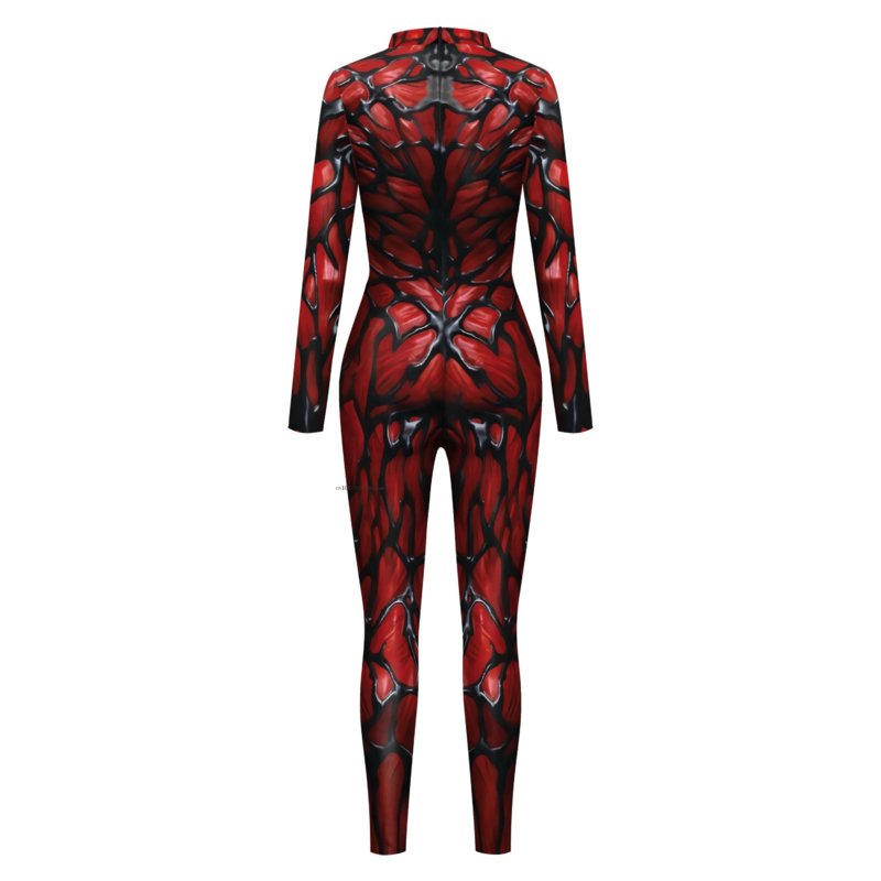 Fashion Halloween Cosplay Costume Muscle Suit 3D Digital Printed Long Sleeve Bodysuit Stretch Partywear Zentai Catsuit 2024