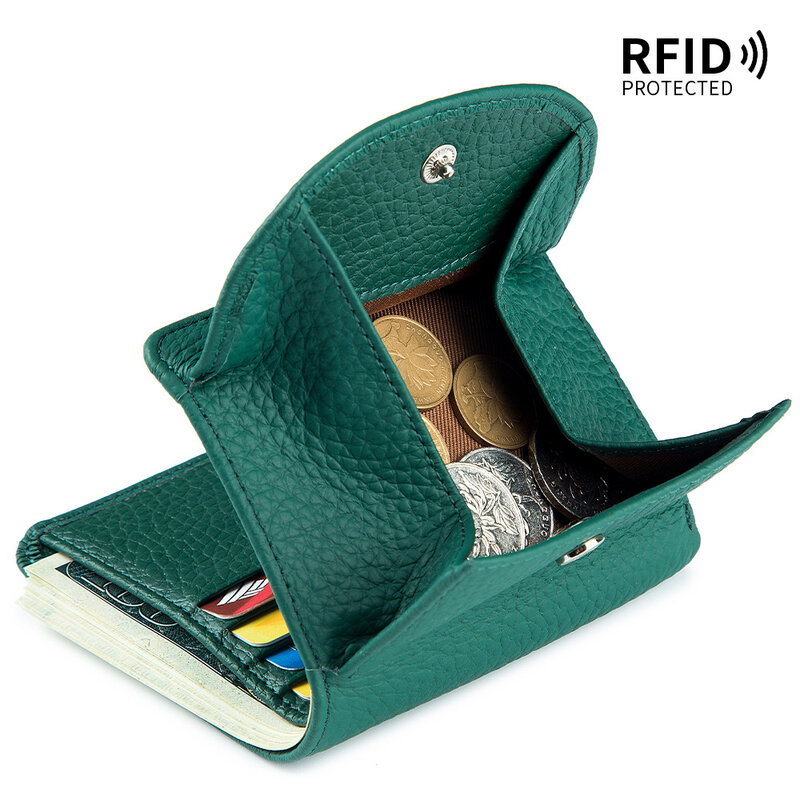 Echt leder RFID ID Kredit bank Visitenkarte halter Rindsleder Geldbörse Taschen Luxus Clutch schlanke Tasche Brieftaschen für Frauen