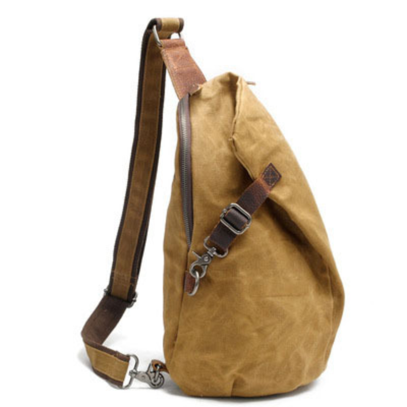 Chikage Personality Waterproof Man's Bag Vintage Large Chest Bag Canvas Shoulder Bag Simple Leisure Unisex Crossbody Bag