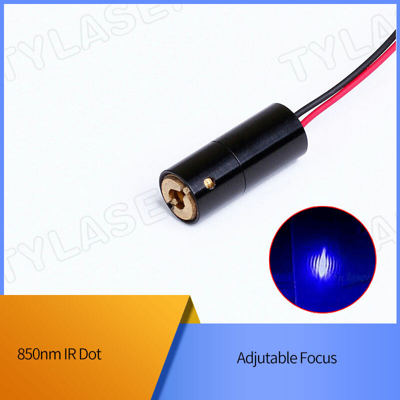 D8x18mm foco ajustável 850nm 1mw 5mw 10mw ir dot laser módulo de diodo industrial classe acc driver tylasers