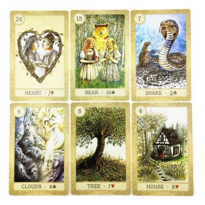Fairy Tale Lenormand Tarot 전체 영어 카드 덱, 신비한 운명, 가족 파티 보드 게임, 38 장