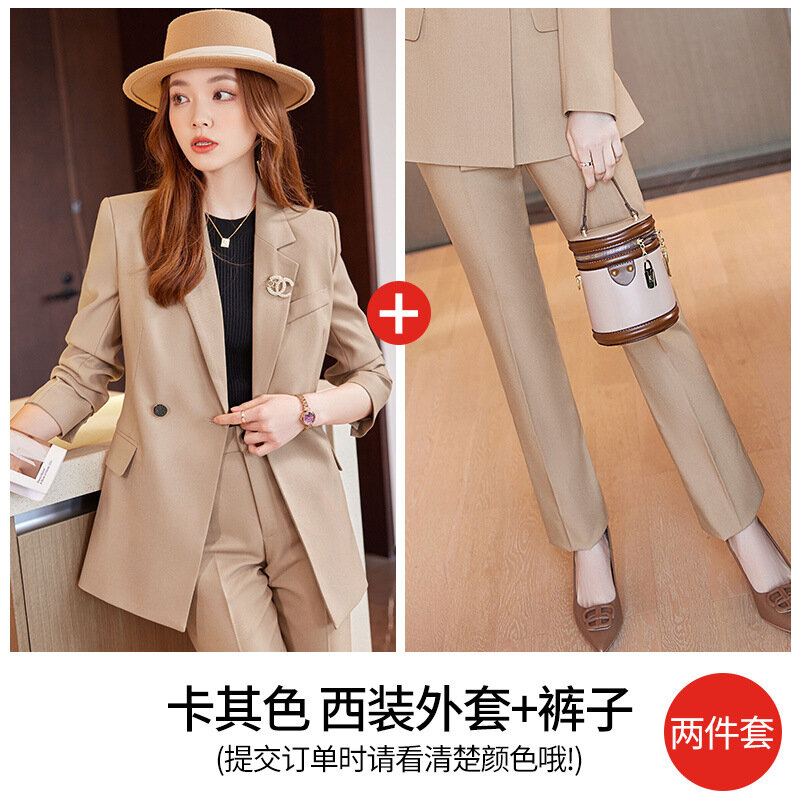 Jednorzędowy jednokolorowy kombinezon damski odzież biznesowa z długim rękawem menadżer kosmetyczki nosi formalna odzież zestawy do pracy