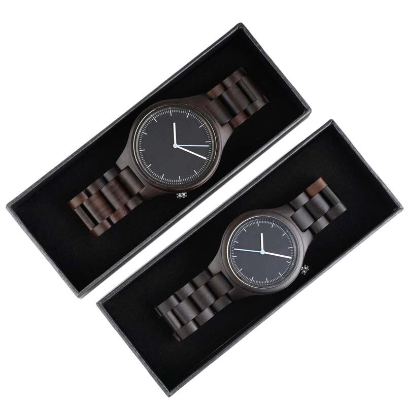 ALK Vision-reloj de madera de cuarzo para hombre y mujer, accesorio de pulsera de cuarzo, complemento masculino de marca de lujo con diseño informal, Perfecto para parejas