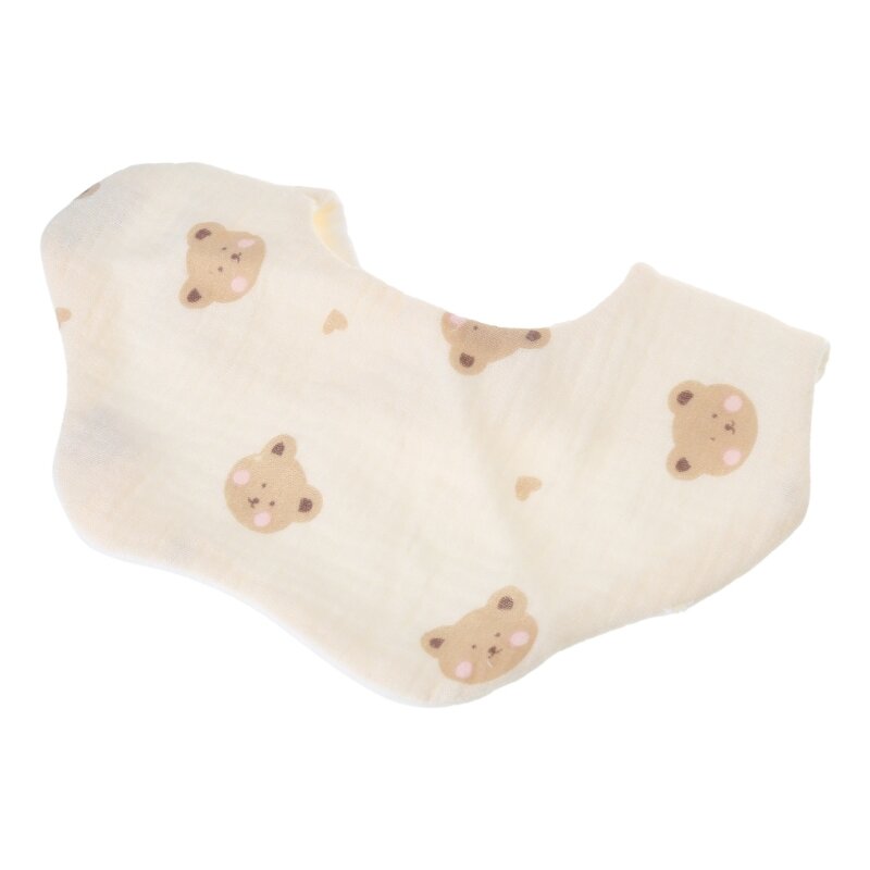 Baby Teething Bib Newborn Feeding Bib Cloth Towel Bandana Burp Cloth Ruffle Bib 4 Layer Infant Unisex Soft Cotton Bibs