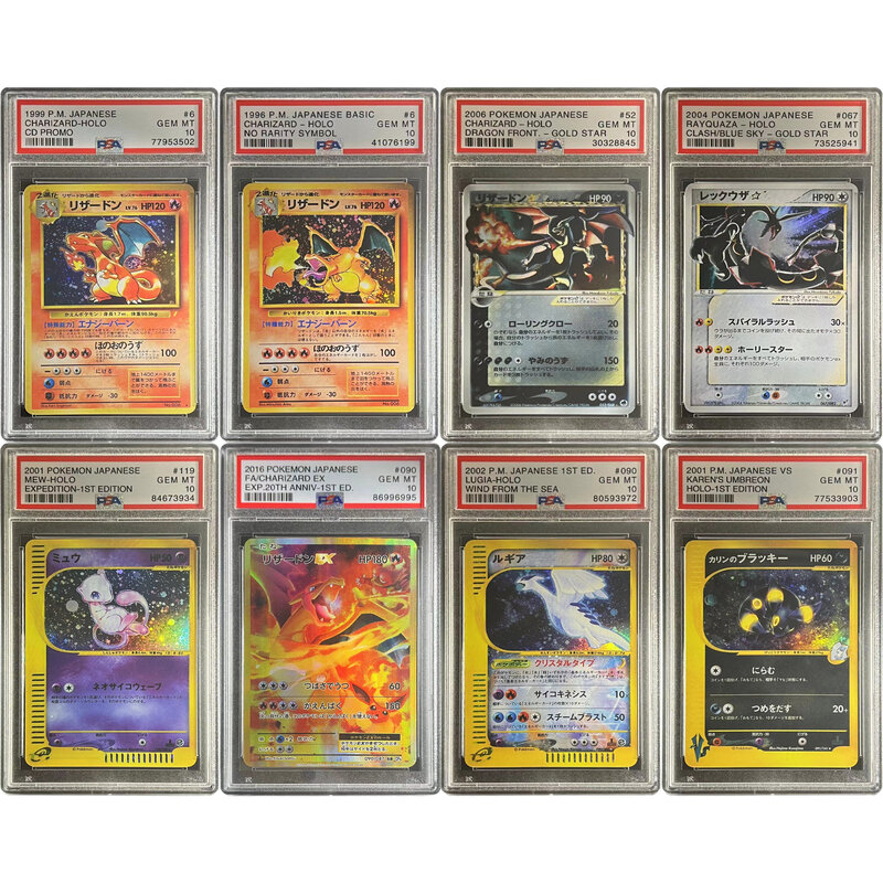 Diy PTCG PSA Charizard Mew Rayquaza Umbreon Collection Card Copy Version Rating Card Anime Game Card Gift Toys