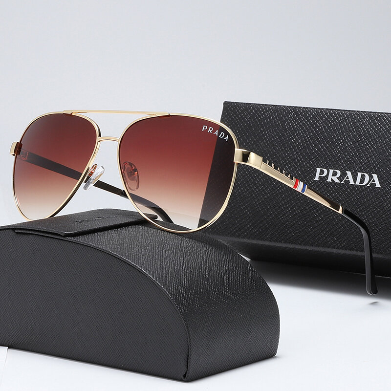2024 Classics Fashion Luxury Brand Sunglasses Men Sun Glasses Women Metal Frame Black Lens Eyewear Driving Goggles UV400 T02