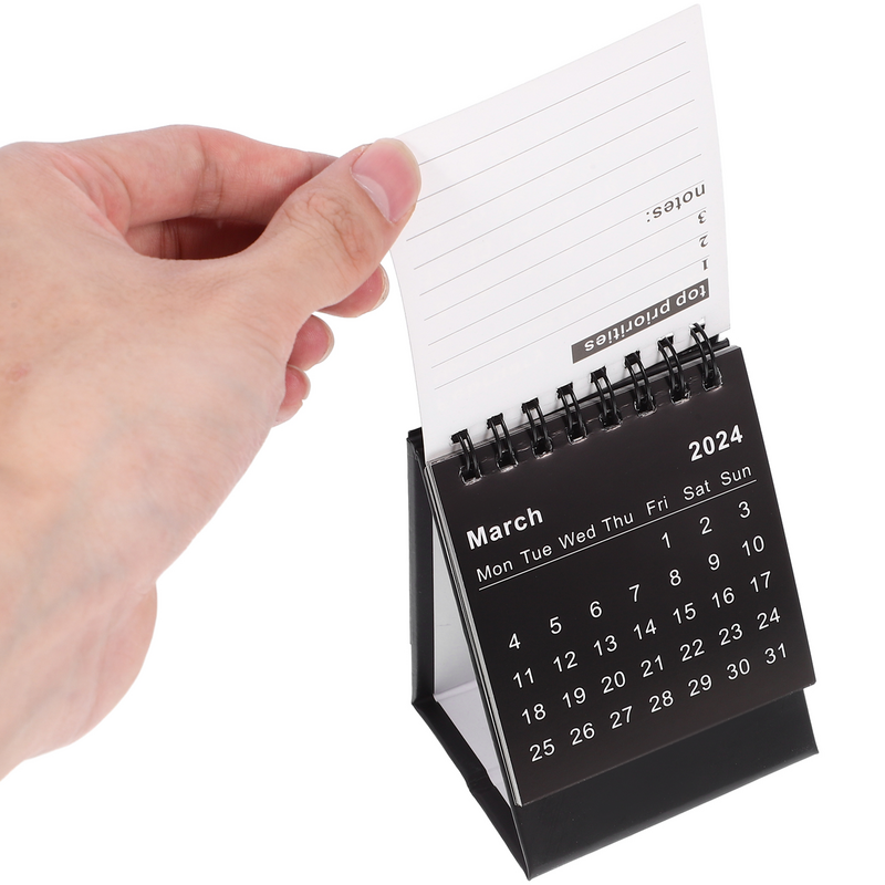 Kalendarz na biurko z klapką na rok 2024. Mini kalendarz na biurko. Stojący kalendarz z klapką. Kalendarze miesięczne na rok akademicki. Planowanie Organizowanie codzienne