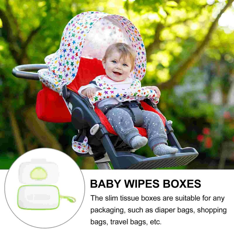 Caja de pañuelos de plástico Pp portátil para bebé, toallitas de amor para recién nacido, dispensador de estuche al aire libre, almacenamiento de cuna para bebé