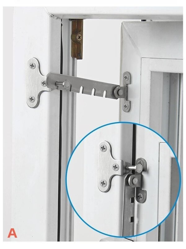 Five Position Adjustable Child Window Safety Limit Holder,Made Of Stainless Steel