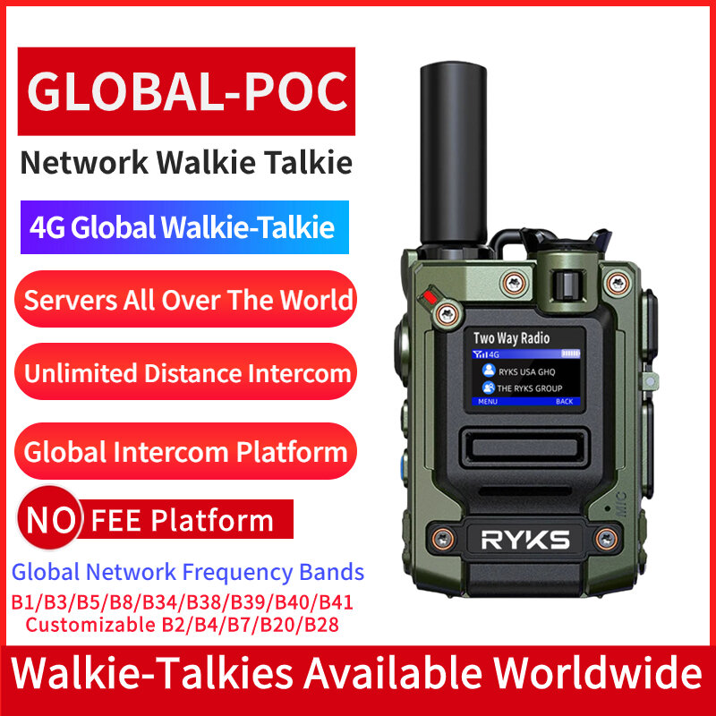 Walkie Talkie interkom tanpa jarak, set 4G nirkabel tanpa batas, standby panjang portabel lebih dari 500 mil