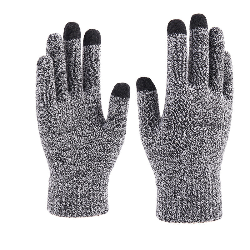 Nowe zimowe męskie rękawiczki z dzianiny ekran dotykowy wysokiej jakości męskie rękawiczki zagęścić ciepła wełna kaszmirowe solidne damskie rękawiczki biznesowe jesień