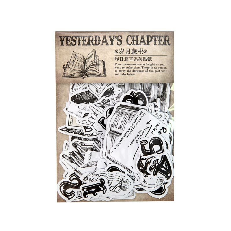 Pegatinas de etiquetas de papel DIY, decoración creativa y fresca de la serie del Capítulo de ayer, 8 paquetes por lote