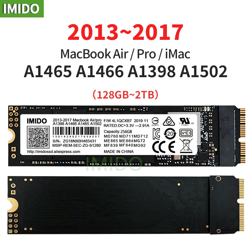 SSD portable pour Apple, 1 To, compatible avec MacPlePro 2015, A1465, A1466, Mac Air, Mac Air SSD 2013-2015, A1502