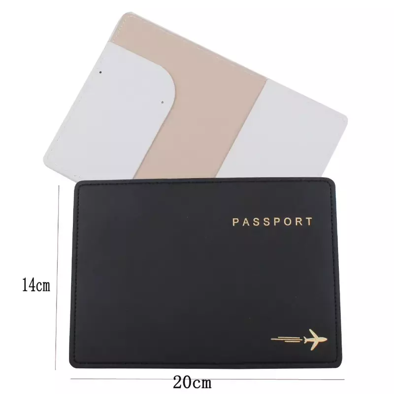 PU Leather Card Case Cover Unisex New Simple Fashion Passport Cover Black White Thin Slim Travel Passport Holder Wallet Gift