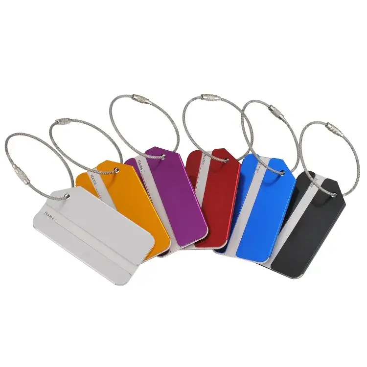 Aluminum Alloy Name Tags Travel Luggage Tags Metal Suitcase Address Label Holder Metal Luggage Tag Travel Accessories