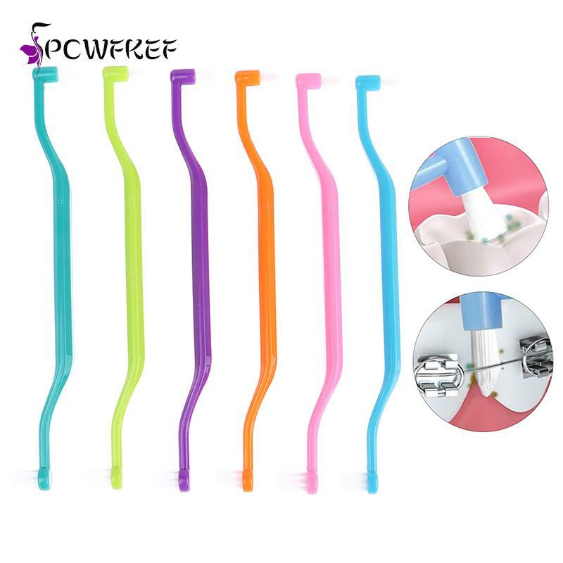 Orthodontic Interdental Brush Double-Beam Soft Teeth Cleaning Toothbrush Oral Care Tool Small Head Soft Hair Implant Adult