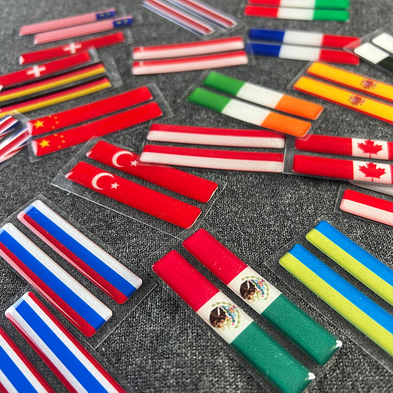 Pegatinas de bandera de país mundial, calcomanías reflectantes 3D, accesorios de coche y motocicleta de 6CM, pegatinas decorativas