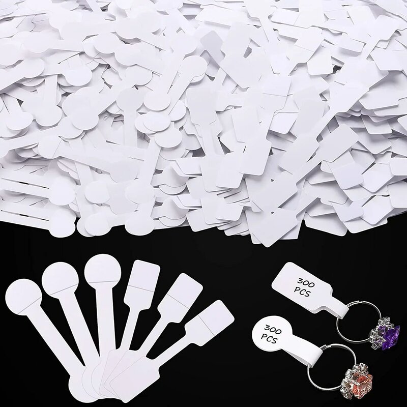 100Pcs Jewelry Price Tags Jewelry Tags Self Adhesive White Blank Price Tags for Necklace Earring Bracelet Price Rectangle Labels