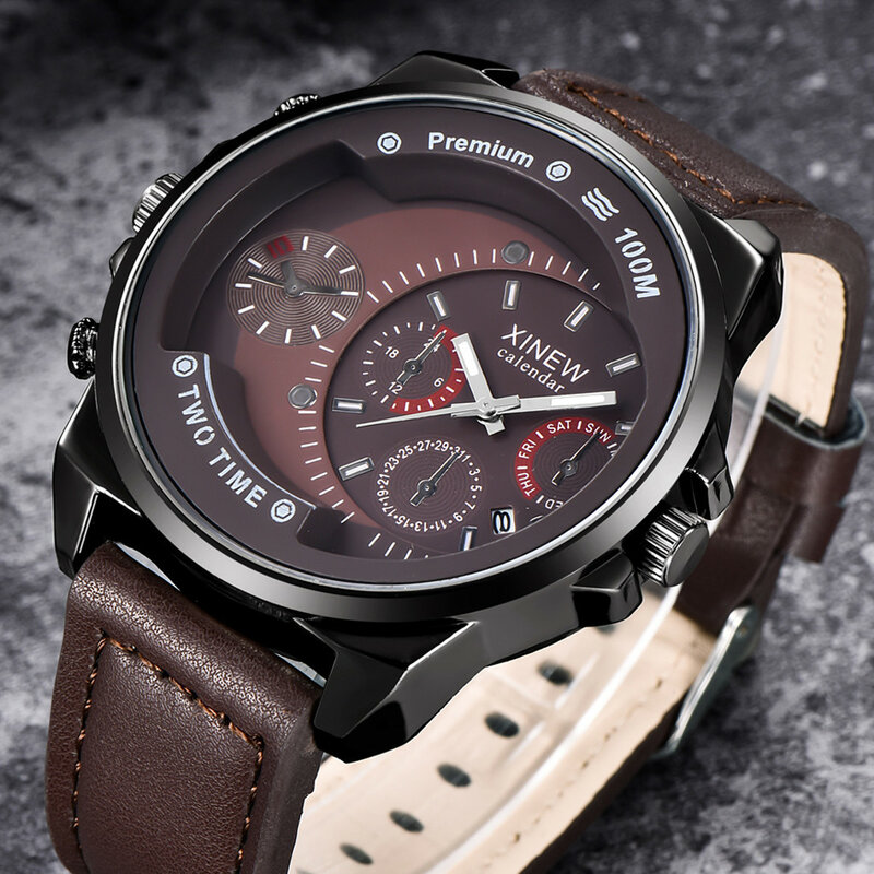 Jam tangan bisnis laki-laki, arloji Quartz gaya klasik untuk lelaki