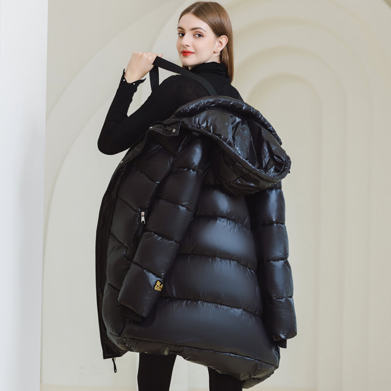 Giacche invernali di alta qualità per donna nuova moda spessa calda lunga Prakas cappotti imbottiti in cotone con cappuccio da donna soprabito invernale